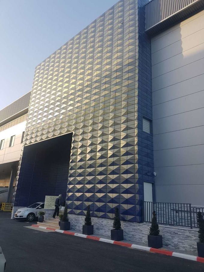 Light Weight ACM Aluminum Panel Curtain Wall With Marble Pattern Design