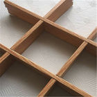 Grid Shape Wooden Finishing Aluminum Veneer Panel For Interior Decoration