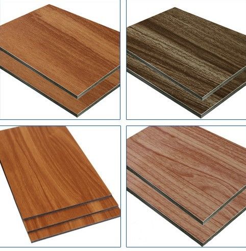 1220 X 2440 X 4mm Wood Grain Aluminum Composite Panel / Solid Panel