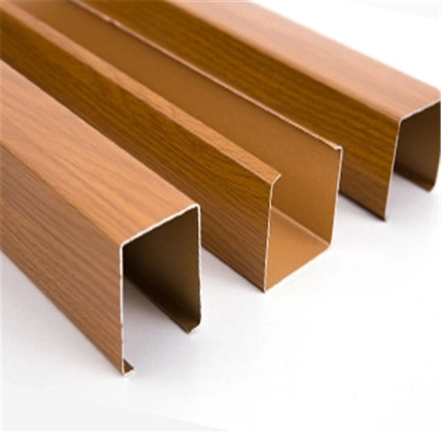 Wooden Finish Aluminum Grille Ceiling Grid Shape Customized Size
