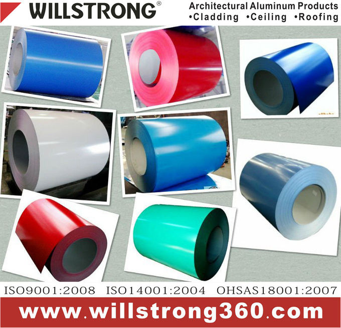 1020mm Width PVDF Color Coated Aluminum Coil , Pre - Painted Aluminum Gutter Coil